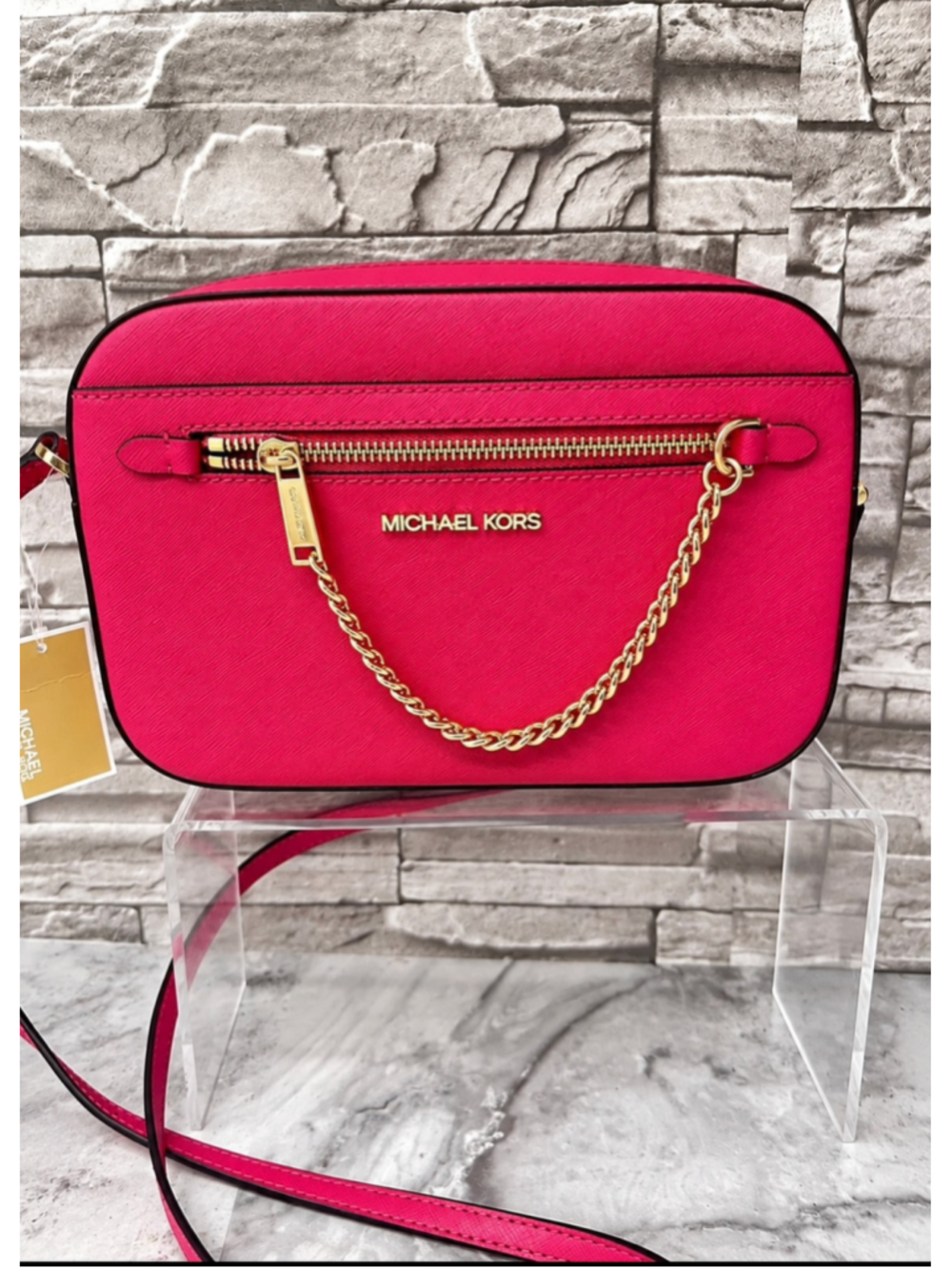 Michael Kors Large EW Chain Crossbody Electric Pink
